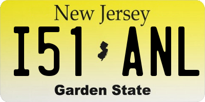 NJ license plate I51ANL
