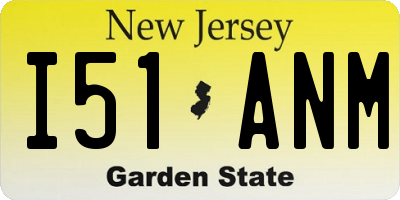 NJ license plate I51ANM