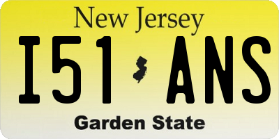 NJ license plate I51ANS