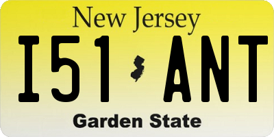 NJ license plate I51ANT