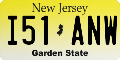 NJ license plate I51ANW