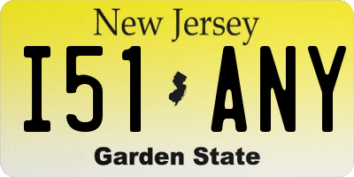 NJ license plate I51ANY