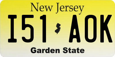 NJ license plate I51AOK