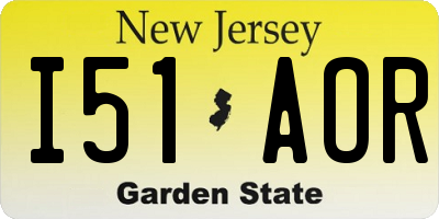 NJ license plate I51AOR