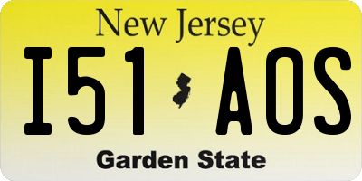 NJ license plate I51AOS