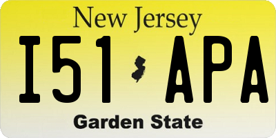 NJ license plate I51APA