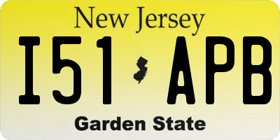 NJ license plate I51APB