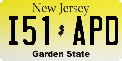 NJ license plate I51APD