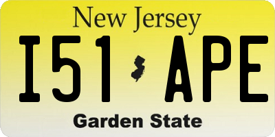 NJ license plate I51APE