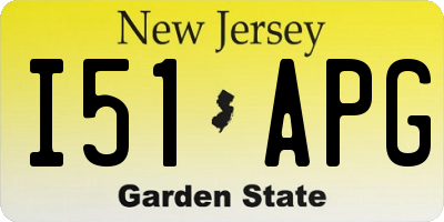 NJ license plate I51APG
