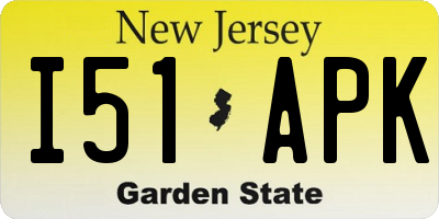 NJ license plate I51APK