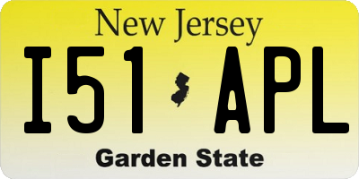 NJ license plate I51APL