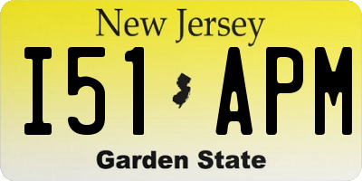 NJ license plate I51APM