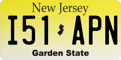 NJ license plate I51APN