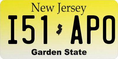 NJ license plate I51APO