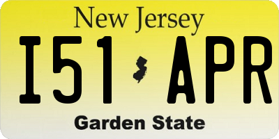 NJ license plate I51APR