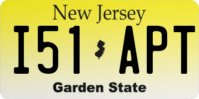 NJ license plate I51APT