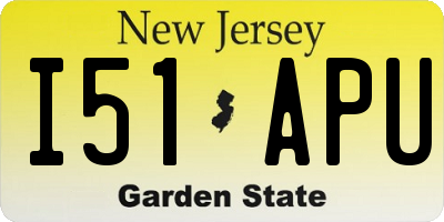 NJ license plate I51APU