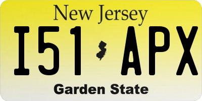 NJ license plate I51APX