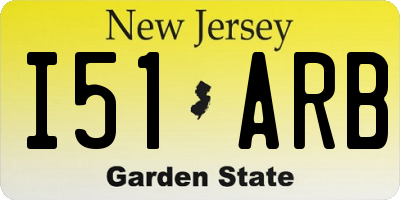 NJ license plate I51ARB