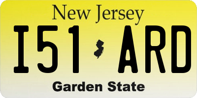 NJ license plate I51ARD
