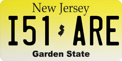NJ license plate I51ARE