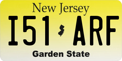 NJ license plate I51ARF