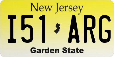 NJ license plate I51ARG