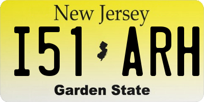 NJ license plate I51ARH