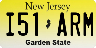 NJ license plate I51ARM