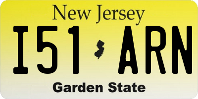 NJ license plate I51ARN