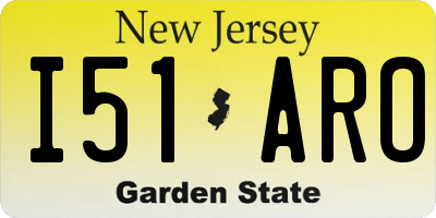 NJ license plate I51ARO