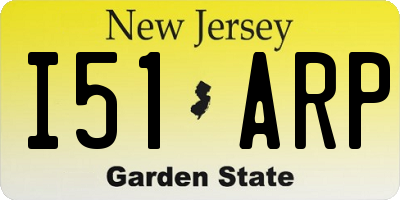 NJ license plate I51ARP