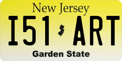 NJ license plate I51ART