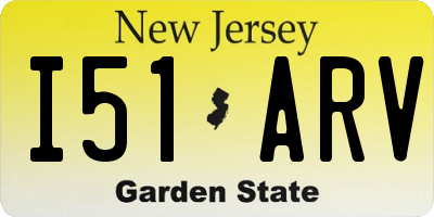 NJ license plate I51ARV
