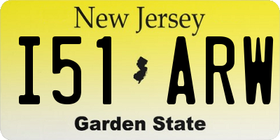 NJ license plate I51ARW