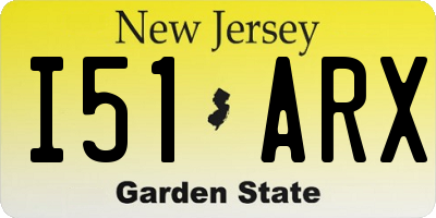 NJ license plate I51ARX