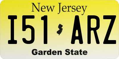 NJ license plate I51ARZ