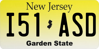 NJ license plate I51ASD