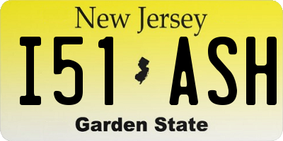 NJ license plate I51ASH