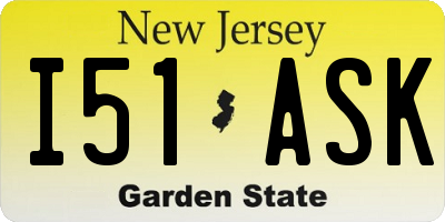 NJ license plate I51ASK