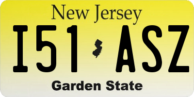 NJ license plate I51ASZ