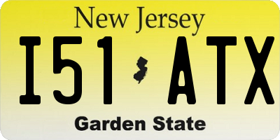 NJ license plate I51ATX