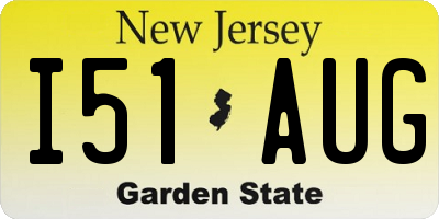 NJ license plate I51AUG