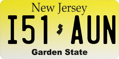 NJ license plate I51AUN
