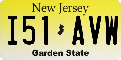 NJ license plate I51AVW