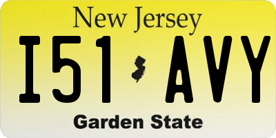 NJ license plate I51AVY