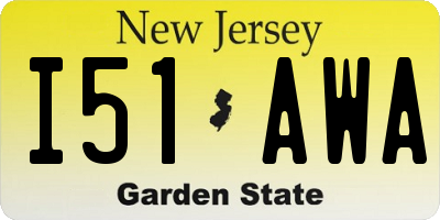 NJ license plate I51AWA
