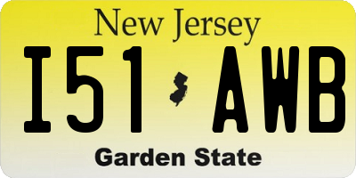 NJ license plate I51AWB
