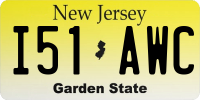 NJ license plate I51AWC
